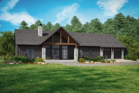 Exterior - Front Elevation 3 for Farmhouse House Plan #430-357 - 3 bed, 2.5 bath