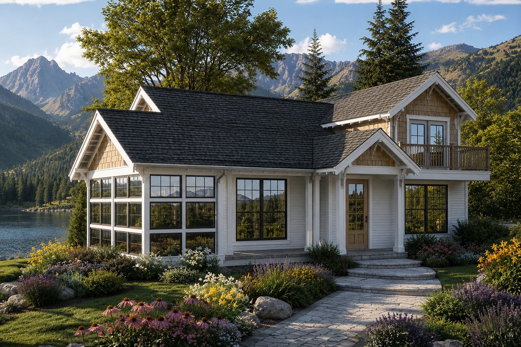 Exterior - Front Elevation 2 for Craftsman House Plan #124-554 - 1 bed, 1 bath