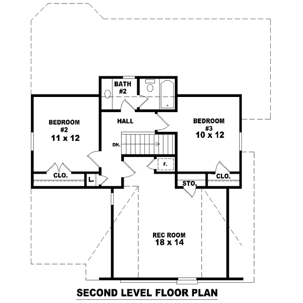 Traditional Floor Plan - Upper Floor Plan #81-1376