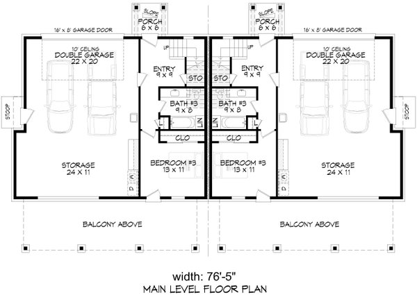 Beach Floor Plan - Lower Floor Plan #932-1167