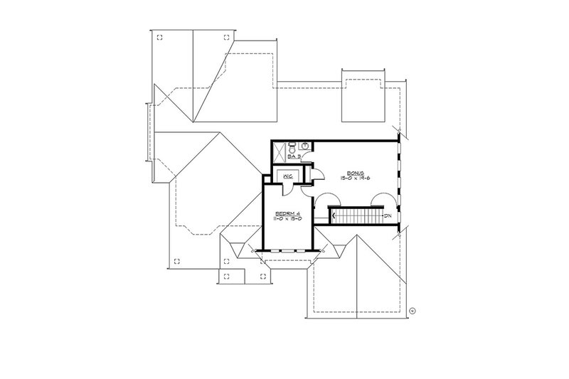Dream House Plan - Floor Plan - Upper Floor for Craftsman House Plan #132-202 - 4 bed, 3 bath