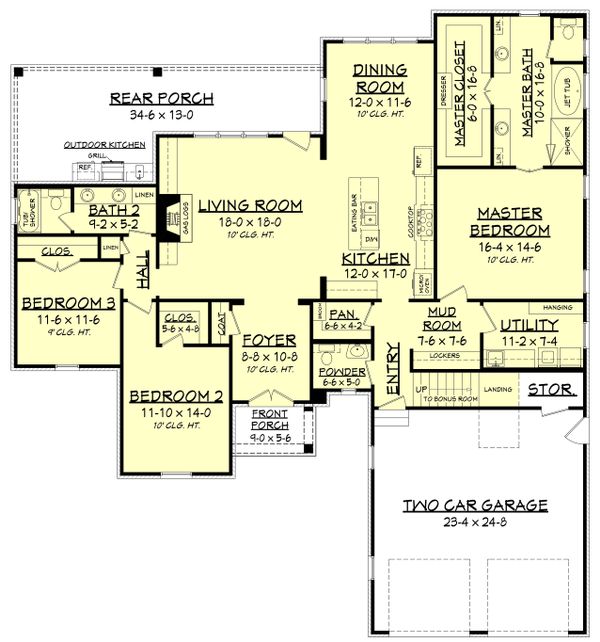 Architectural House Design - European Floor Plan - Main Floor Plan #430-131