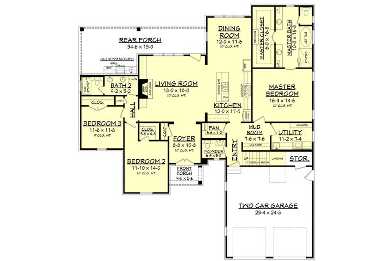 Dream House Plan - Floor Plan - Main Floor for European House Plan #430-131 - 3 bed, 2.5 bath