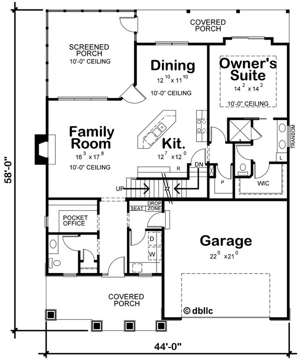 Home Plan - Cottage Floor Plan - Main Floor Plan #20-2523