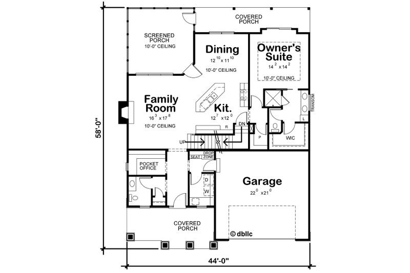 Home Plan - Floor Plan - Main Floor for Cottage House Plan #20-2523 - 3 bed, 2.5 bath