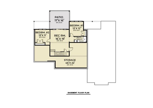 Architectural House Design - Farmhouse Floor Plan - Lower Floor Plan #1070-116