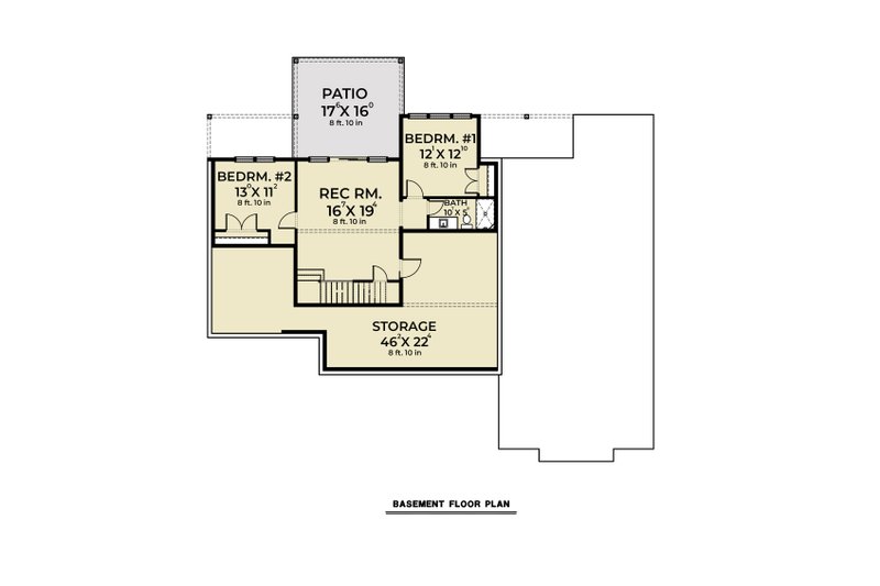 House Plan Design - Floor Plan - Lower Floor for Farmhouse House Plan #1070-116 - 4 bed, 3.5 bath
