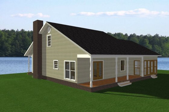 Exterior - Rear Elevation for Farmhouse House Plan #44-119 - 3 bed, 1 bath