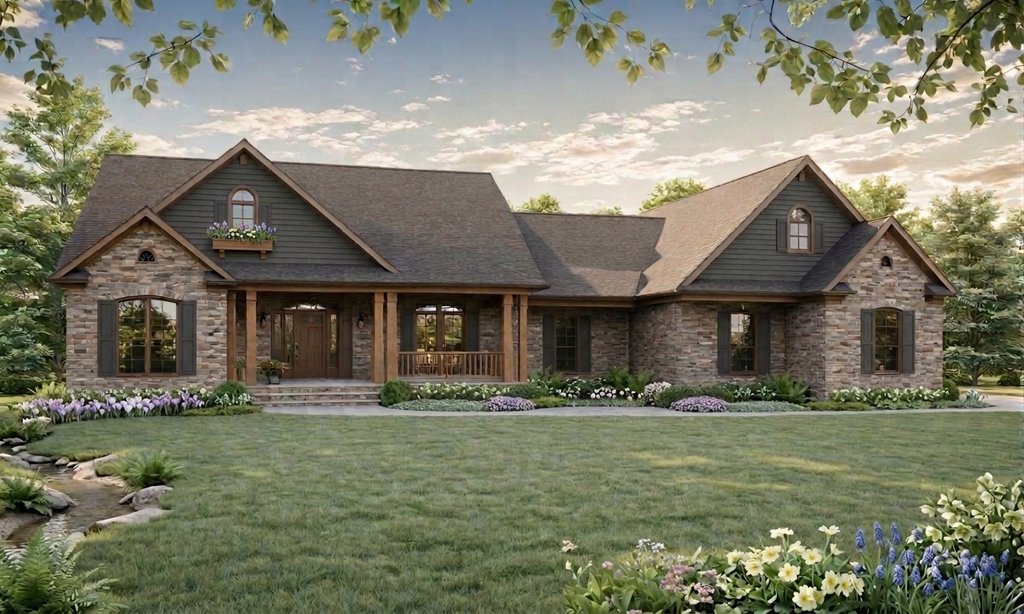 Exterior - Front Elevation 2 for Traditional House Plan #21-653 - 3 bed, 3.5 bath
