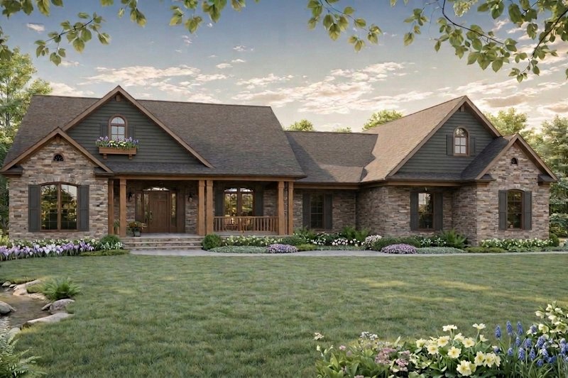 House Blueprint - Exterior - Front Elevation 2 for Traditional House Plan #21-653 - 3 bed, 3.5 bath
