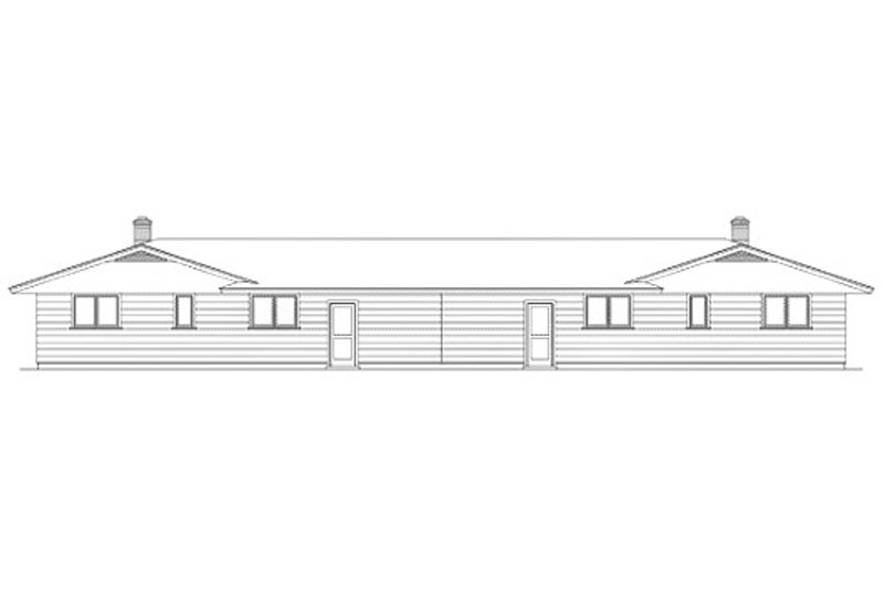 House Blueprint - Exterior - Rear Elevation for Ranch House Plan #57-285 - 2 bed, 1 bath