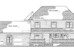 Exterior - Rear Elevation for Country House Plan #72-136 - 4 bed, 2.5 bath
