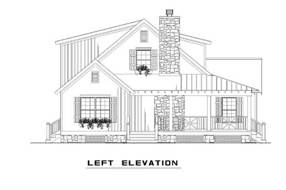 Exterior - Rear Elevation for Country House Plan #17-2017 - 4 bed, 2 bath