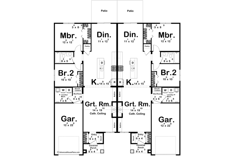 Home Plan - Floor Plan - Main Floor for Craftsman House Plan #455-360 - 2 bed, 1 bath