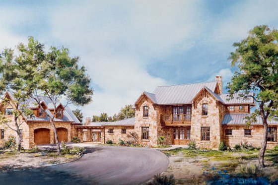 Exterior - Front Elevation for Country House Plan #140-102 - 2 bed, 2.5 bath