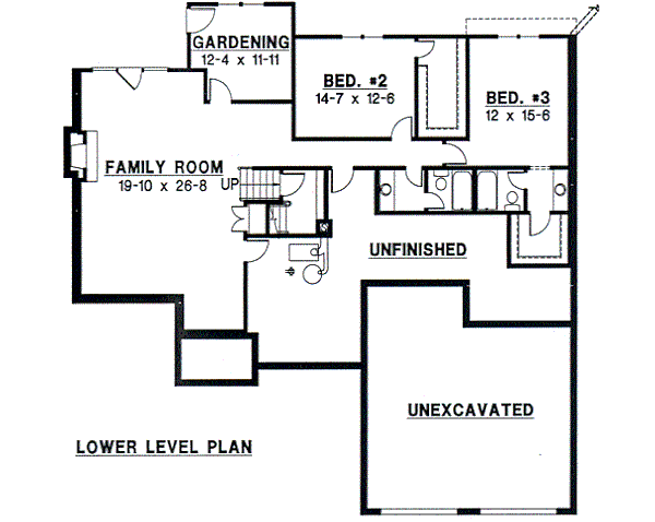 Traditional Floor Plan - Lower Floor Plan #67-246