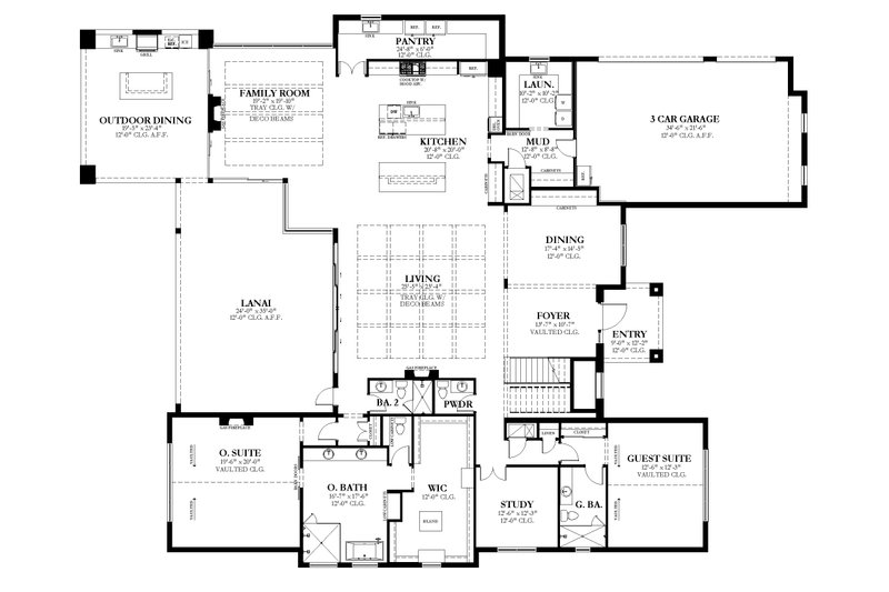 Dream House Plan - Floor Plan - Main Floor for Contemporary House Plan #1058-229 - 6 bed, 6.5 bath