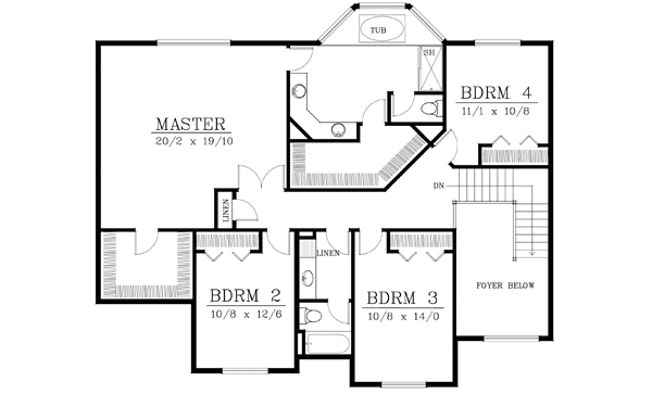 Bungalow Floor Plan - Upper Floor Plan #102-206