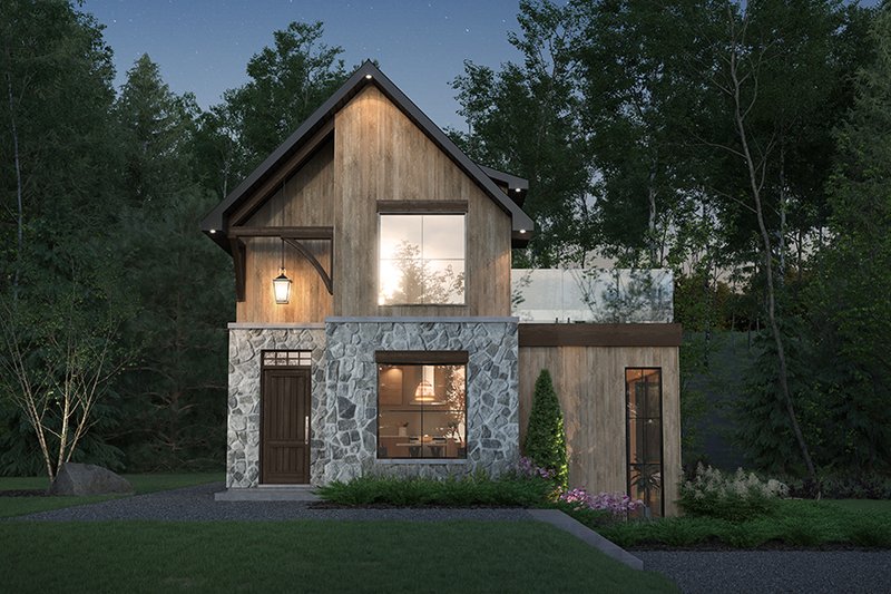 European Style House Plan - 2 Beds 1 Baths 741 Sq/Ft Plan #23-2824