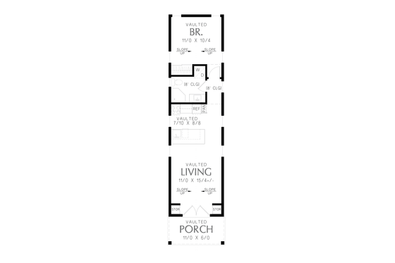 Floor Plan - Main Floor for Cottage House Plan #48-1171 - 1 bed, 1 bath
