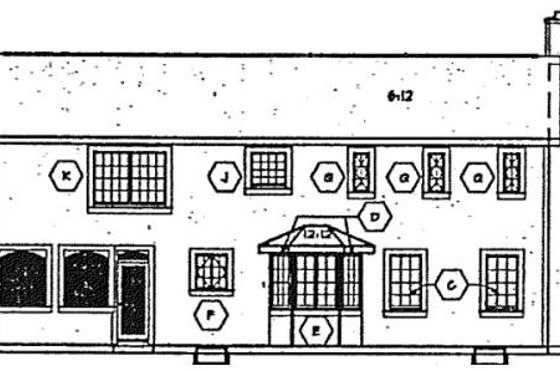 Exterior - Rear Elevation for Traditional House Plan #312-161 - 3 bed, 2.5 bath