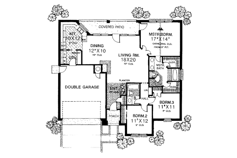 Dream House Plan - Floor Plan - Main Floor for Traditional House Plan #310-897 - 3 bed, 2 bath