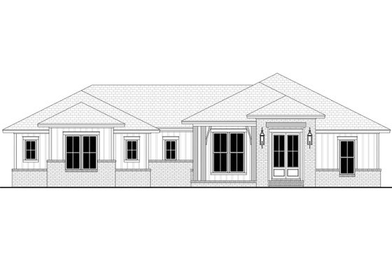 Exterior - Front Elevation 10 for Ranch House Plan #430-424 - 4 bed, 2 bath