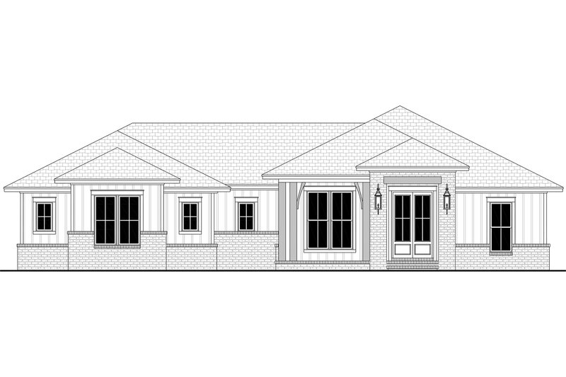 Home Plan - Exterior - Front Elevation 10 for Ranch House Plan #430-424 - 4 bed, 2 bath