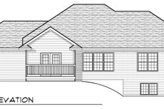 Exterior - Rear Elevation for Traditional House Plan #70-815 - 4 bed, 3 bath