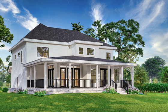Exterior - Rear Elevation 1 for Craftsman House Plan #119-450 - 4 bed, 4 bath