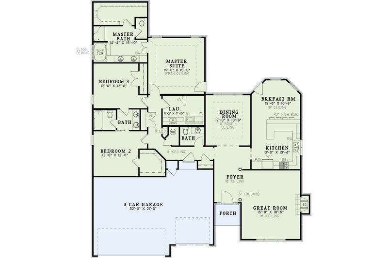 Home Plan - Floor Plan - Main Floor for Traditional House Plan #17-108 - 3 bed, 2.5 bath