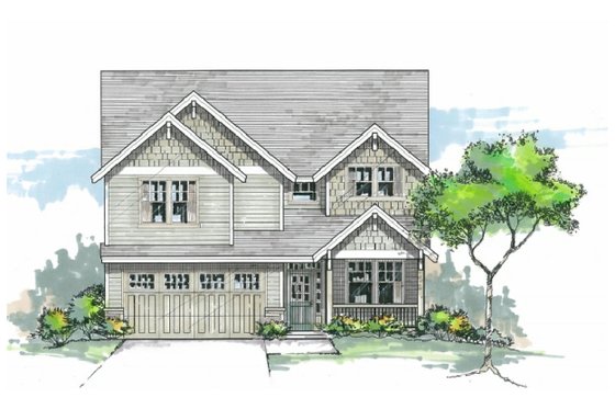 Exterior - Front Elevation for Craftsman House Plan #53-556 - 4 bed, 3.5 bath