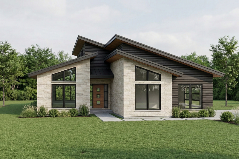 House Plan Design - Exterior - Other Elevation 3 for Modern House Plan #923-455 - 3 bed, 2 bath