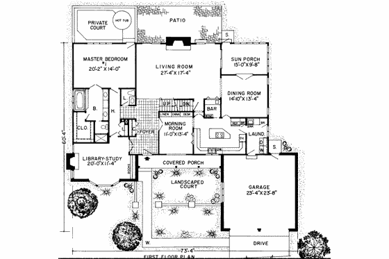 Floor Plan - Main Floor for Country House Plan #312-214 - 4 bed, 3.5 bath