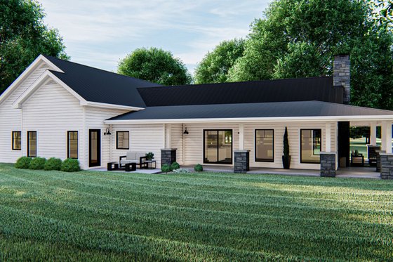 Exterior - Rear Elevation for Barndominium House Plan #455-273 - 3 bed, 2.5 bath