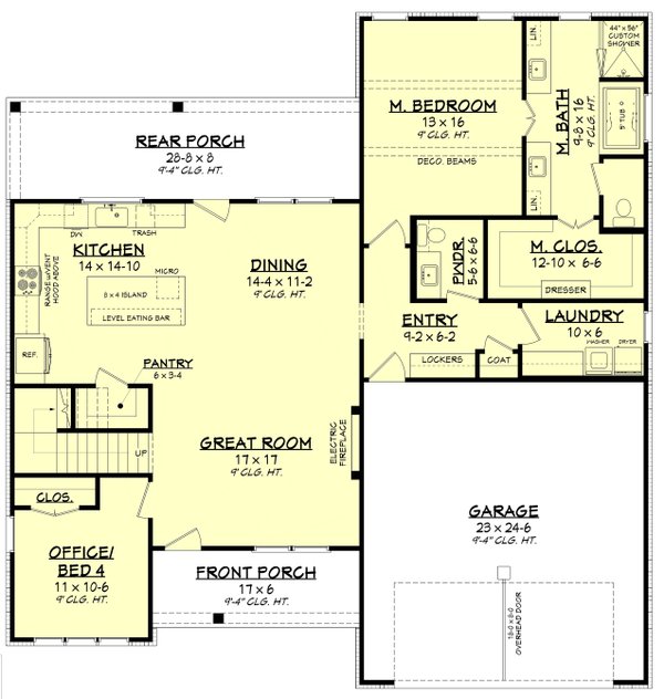 Dream House Plan - Floor Plan - Main Floor for Farmhouse House Plan #430-437 - 4 bed, 2.5 bath