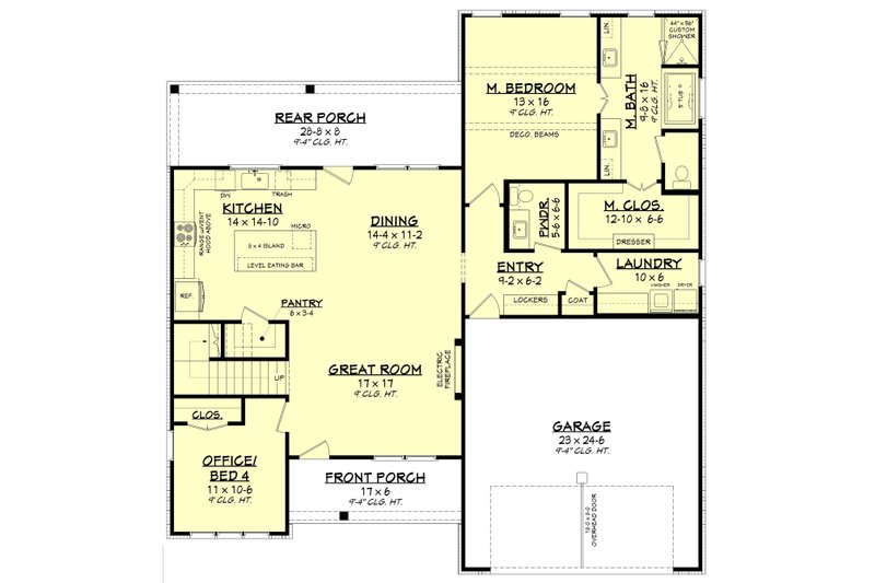 Dream House Plan - Floor Plan - Main Floor for Farmhouse House Plan #430-437 - 4 bed, 2.5 bath