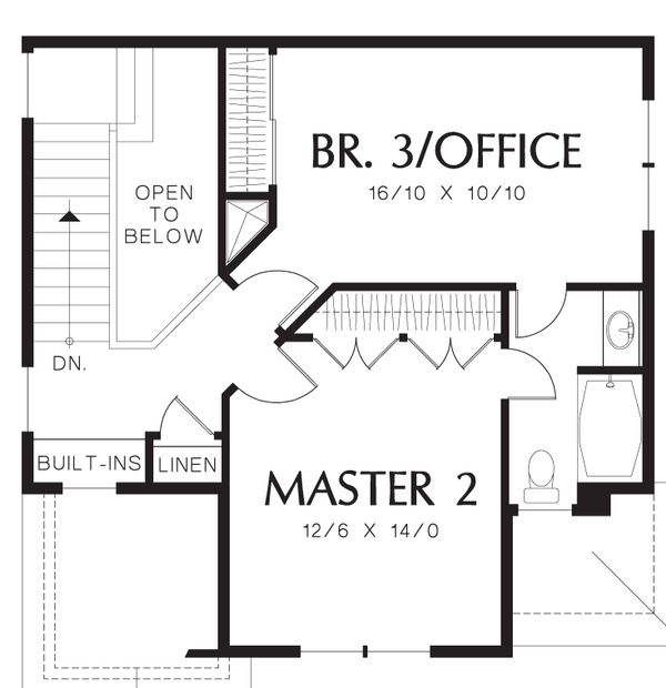 Craftsman Floor Plan - Upper Floor Plan #48-552