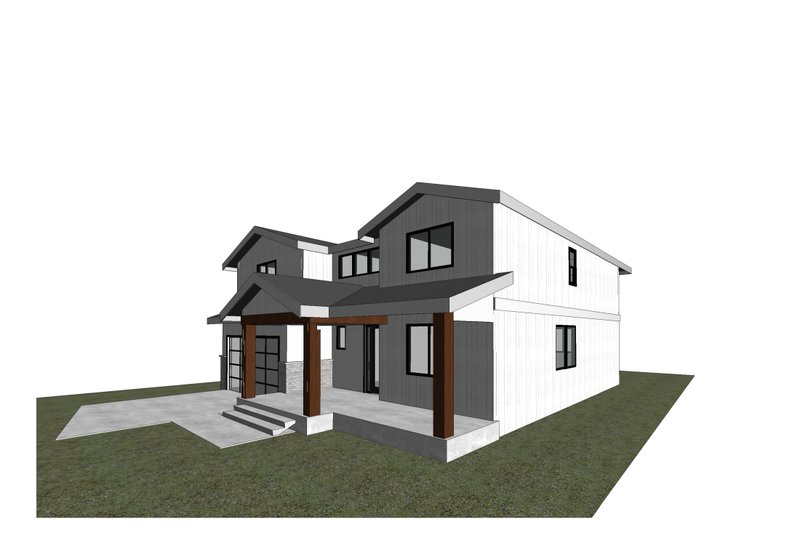 House Blueprint - Exterior - Front Elevation 3 for Craftsman House Plan #1066-152 - 4 bed, 3 bath