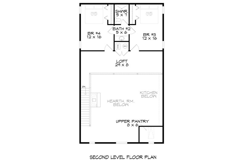 Home Plan - Floor Plan - Upper Floor for Traditional House Plan #932-762 - 4 bed, 2.5 bath