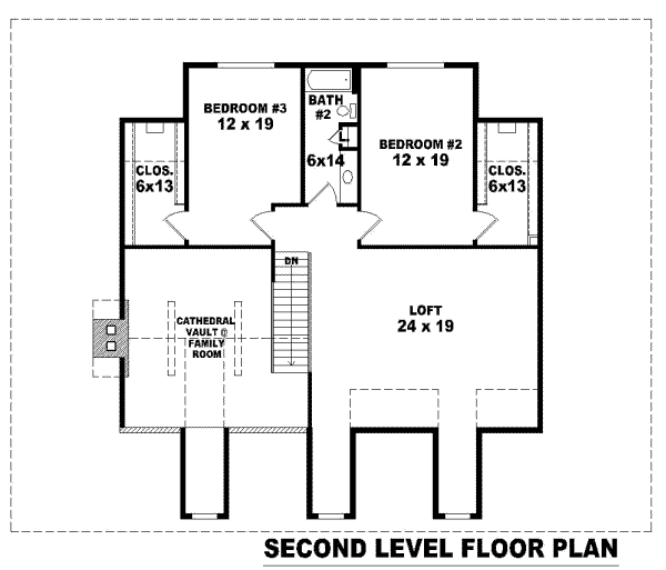 Southern Floor Plan - Upper Floor Plan #81-773