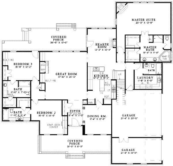 House Plan Design - Ranch Floor Plan - Main Floor Plan #17-2050
