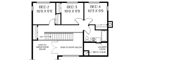 Home Plan - Traditional Floor Plan - Upper Floor Plan #60-232