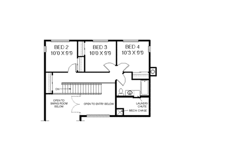 Home Plan - Floor Plan - Upper Floor for Traditional House Plan #60-232 - 4 bed, 3 bath