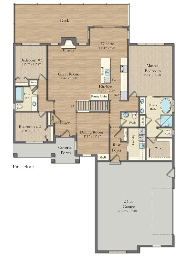 House Plan Design - Craftsman Floor Plan - Main Floor Plan #1057-10