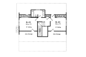Floor Plan - Upper Floor for Cabin House Plan #41-174 - 3 bed, 2.5 bath