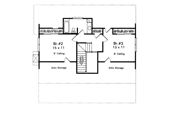 Cabin Floor Plan - Upper Floor Plan #41-174