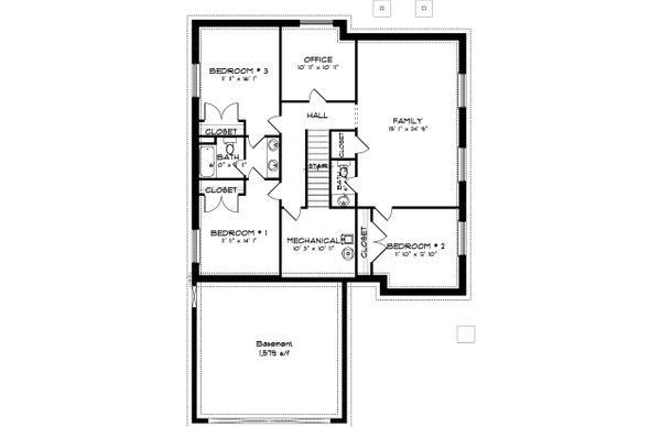 House Design - Traditional Floor Plan - Lower Floor Plan #1060-428