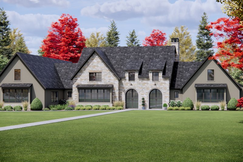 Architectural House Design - Tudor Exterior - Front Elevation Plan #1096-19