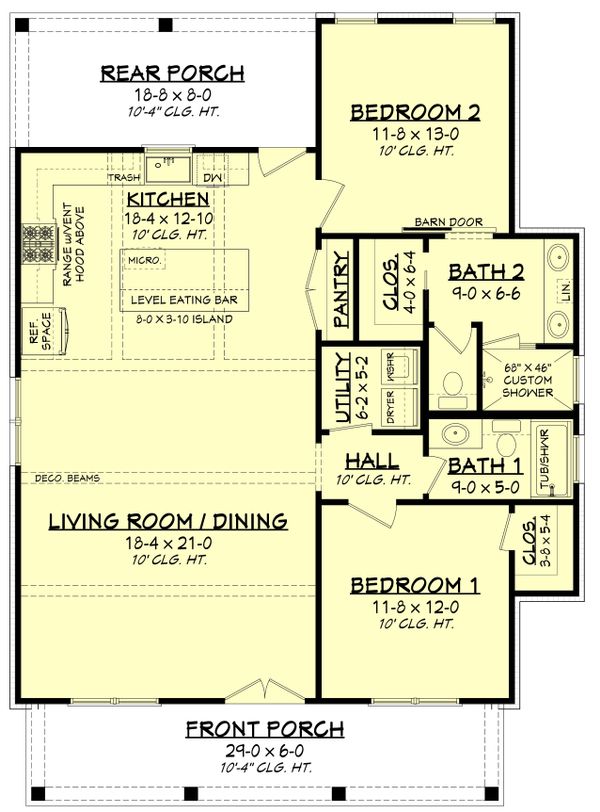 House Plan Design - Farmhouse Floor Plan - Main Floor Plan #430-227